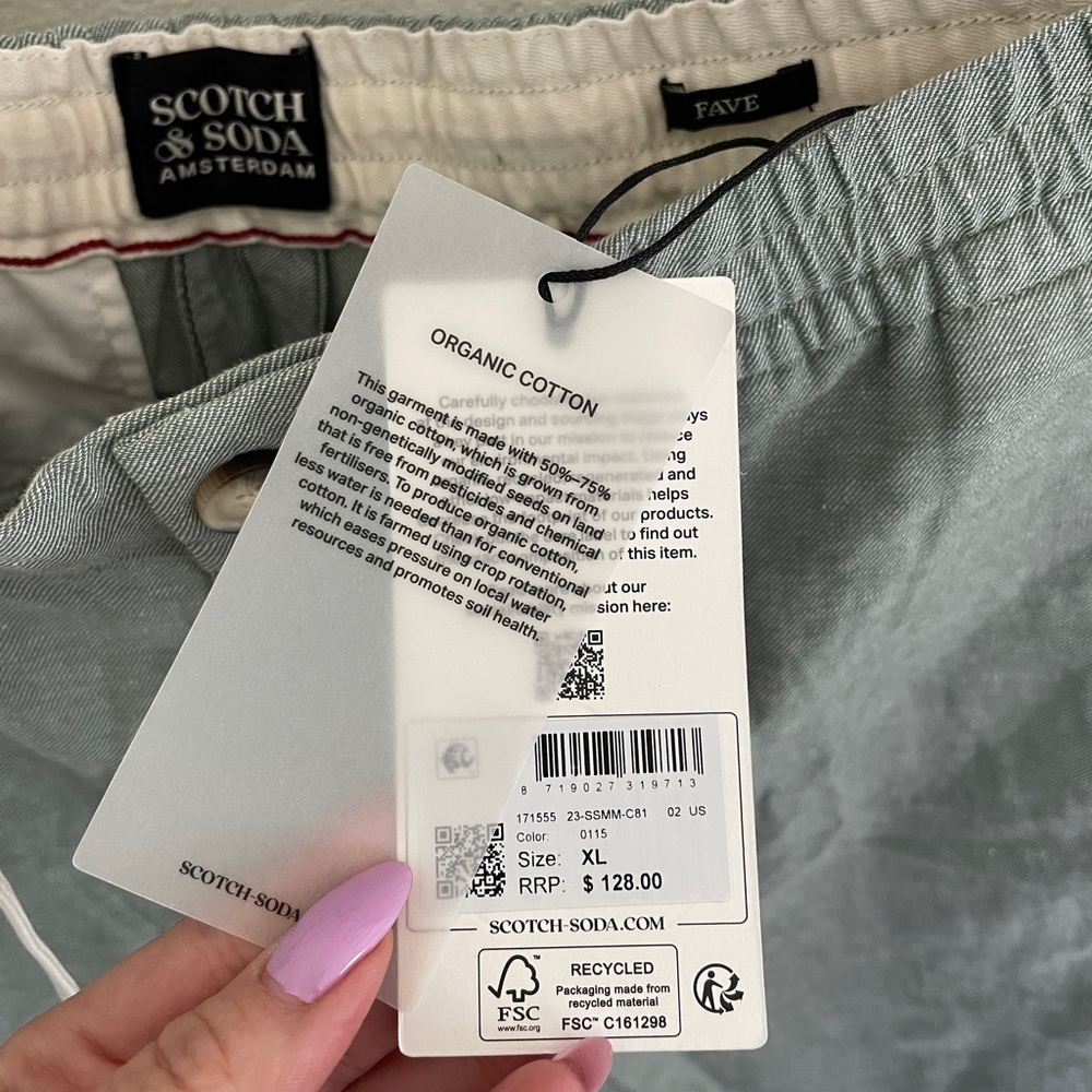 NWT Scotch & Soda casual bermuda green regular fit Fave Shorts - Picture 5 of 10